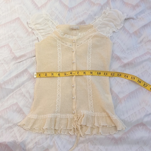 (NWT) L’est Rose | Cream Blouse - Picture 3 of 4